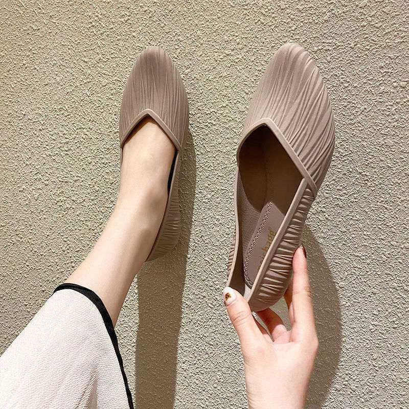 

Sandals New Low-top Waterproof Shoes Rain Boots Women Summer Adult Work Rubber Fashion Jelly Non-slip Shallow Toe Sandals 230417, Red