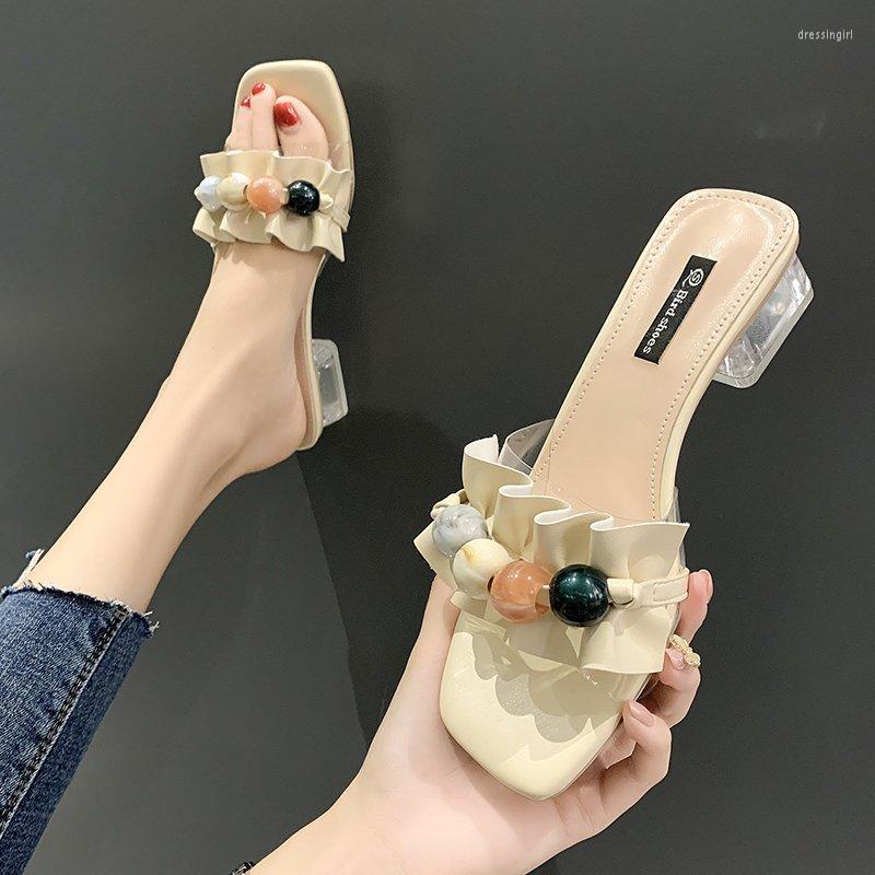 

Slippers Shoes For Women 2023 Summer Fashion Sandals Heels Open Toe Zapatos De Mujer Claquette Femme, Yellow