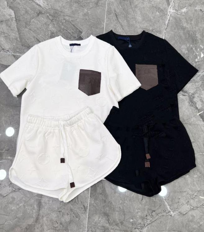 

Women039s tracksuits designer Dress Tshirt shorts summer fashion twopiece running sweatshirt classic suit skirt set Size SL5669686, Black