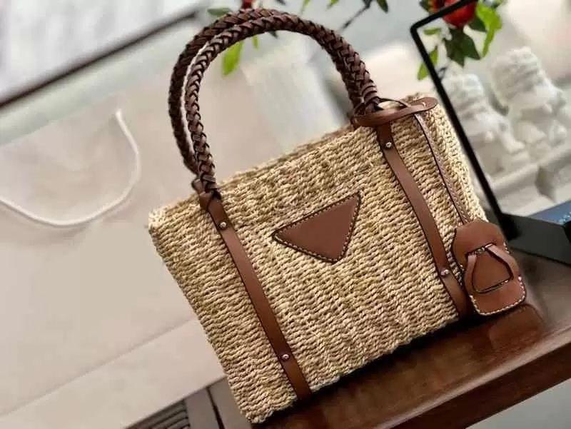 

Bags Tote Women Luxury Brand Handbag Shoulder Leather Designer Crossbody Female Large Capacity Shopping Straw Beach Clutch Purses 2203