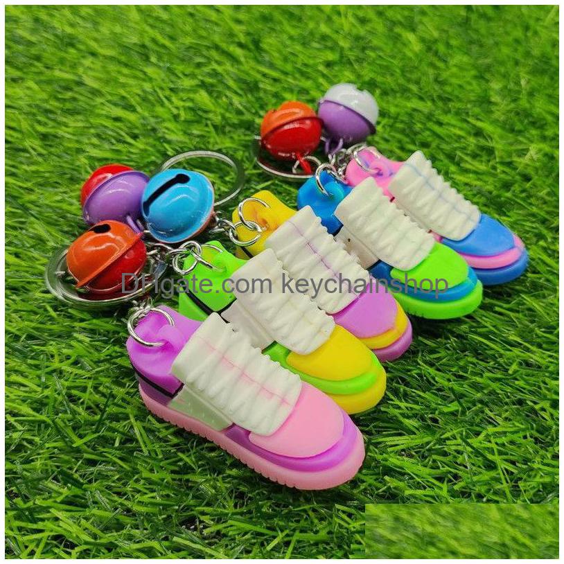 

Key Rings Designer Basketball Shoes Keychain Birthday Party Gift 3D Sneaker Bag Car Pendant 5 Colors Drop Delivery Jewelry Dhjoq