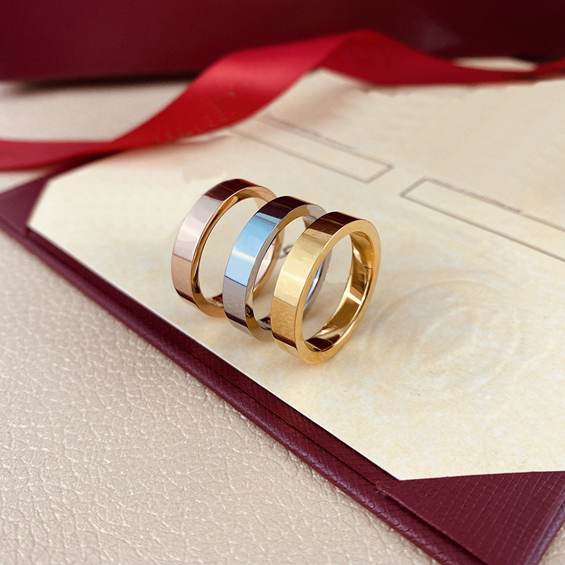 

Designer classic light luxury couple matching ring female ring personality without fading tail student