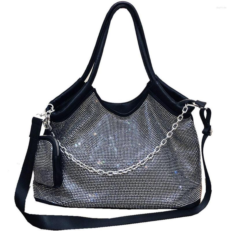 

Evening Bags High Quality Genuine Leathe Women Handbag Luxury Diamond Bag Large Capacity Totes Ladies Fashion Brand Shoulder, Black