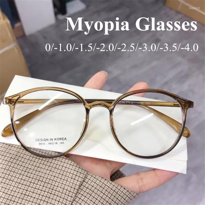 

Sunglasses Fashion Clear Glasses Women Round Frame Myopia Girls Degrees 0 To -4.0 Blue Light Eyeglasses Gafas