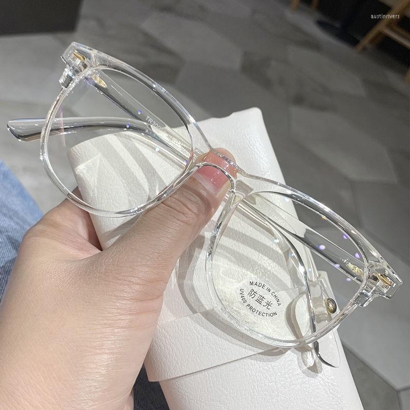 

Sunglasses Fashion Clear Glasses Women 0 Flat Full-frame Transparent Blue Light Eyeglasses Girls Gafas