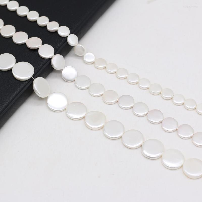 

Beads Fashion Natural Round White Shell DIY For Necklace Bracelet Jewelry Making Women Gifts Size 8 10 12 15 18 20mm