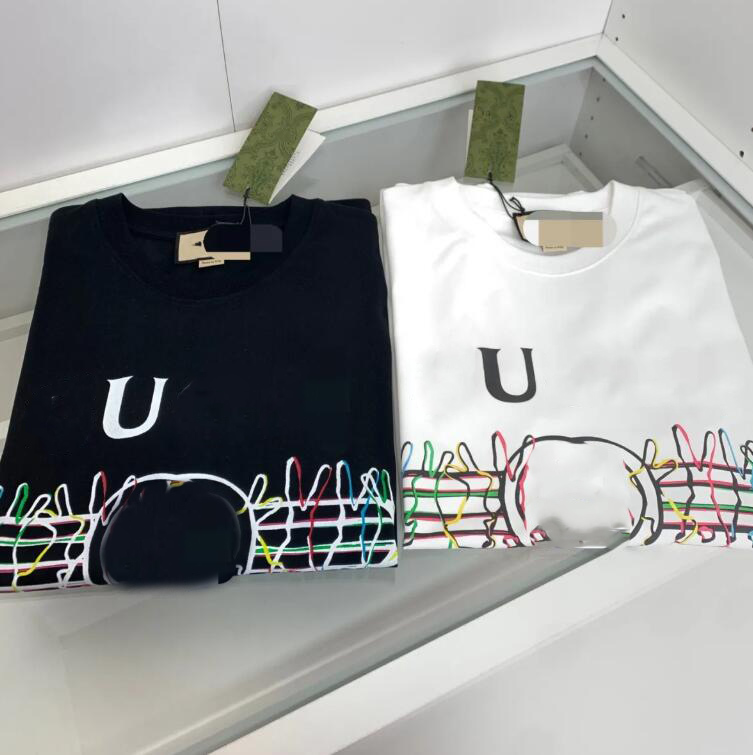 

Fashion Mens Designer Pattern Print T Shirts Black Newest Style Polos T-Shirt Men Women High Quality Short Sleeve Tees -5XL, White