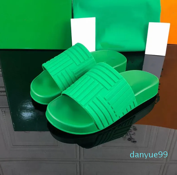 

2023ss Slippers Women's Embossed Rubber Slides Slider Men's Designer Sandals Rubber Flip Flops Summer Shoes, 10 greem