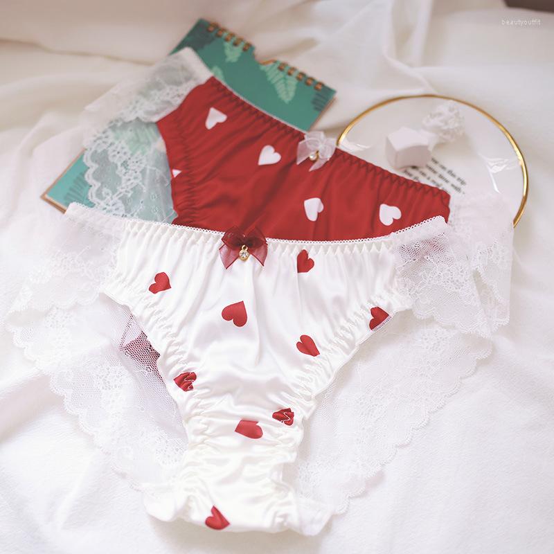 

Women's Panties For Women Lace Kawaii Sexy Lingerie Underwear Heart Print Gril Briefs Female Casual Underpants Ladies Intimates 2023, Strawberry -b