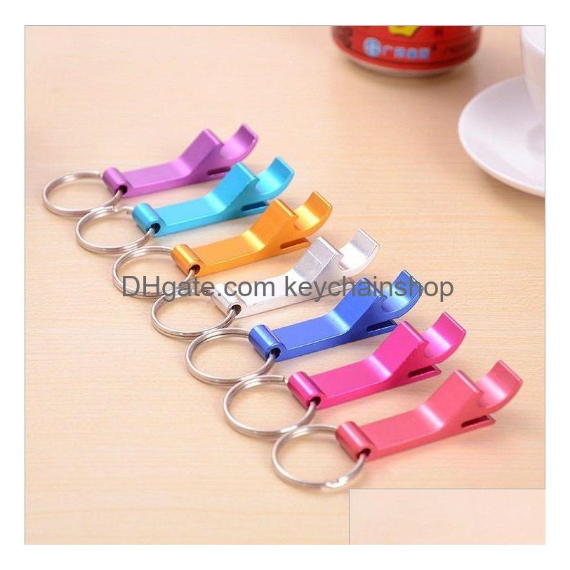 

Keychains Lanyards Proable Key Chain Opener Metal Aluminum Alloy Keychain Ring Beer Bottle Can Openers Tool Gear Beverage Drop Del Dhvpy