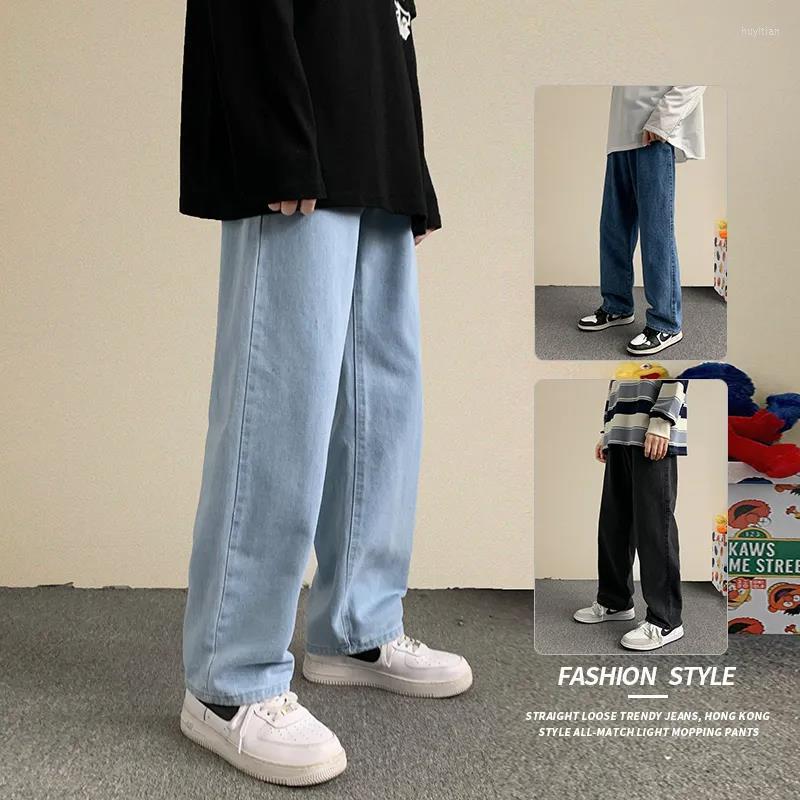

Men's Jeans 2023 Black Men's Autumn Street Baggy Casual Pants 90s Streetwear Korean Version Light Blue Cargo Y2k Clothing