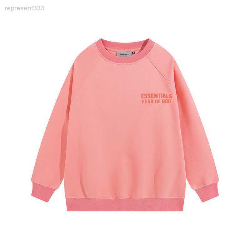 

22ss Trendy Brand New Fear God Season Flocked Men's and Plush Hoodie M577 Gbwh IUVV, Round neck coral