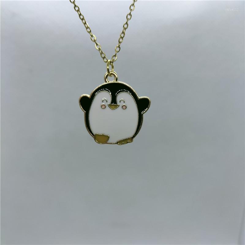 

Pendant Necklaces Yungqi Chic Cartoon Penguin Necklace Enamel Charm Animal Bird For Women Girls Kids Chain Jewelry Xmas Gifts