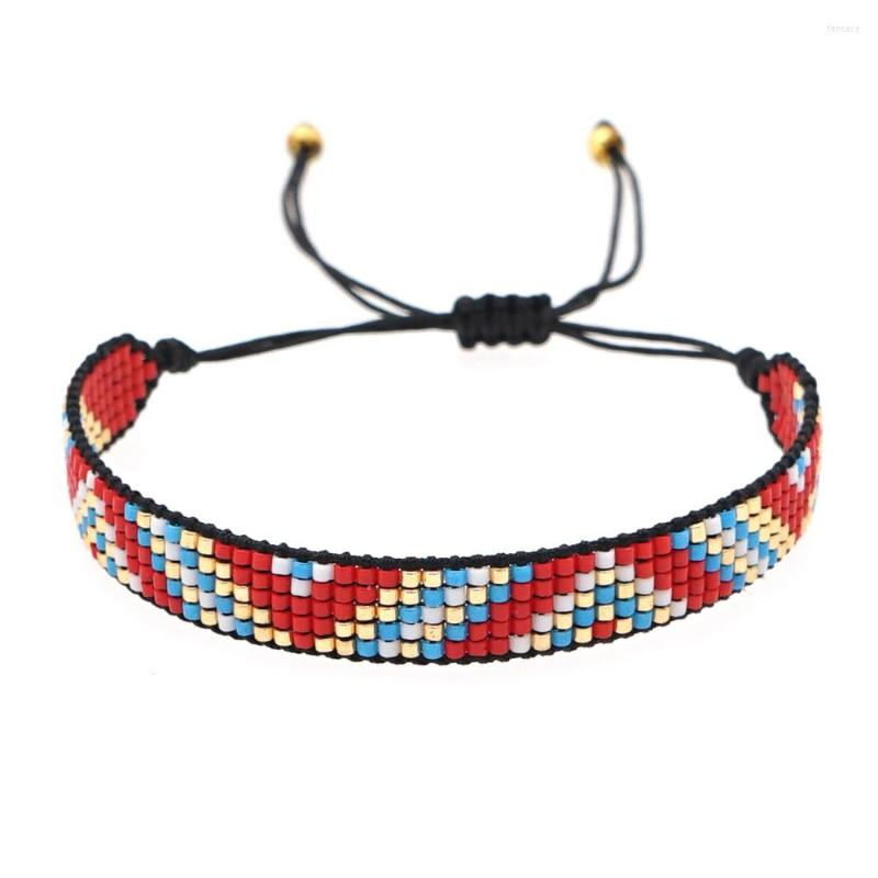 

Link Bracelets Go2boho Women's On Hand Jewelry 2023 Bohemian Beadwork Handmade Miyuki Jewellery Adjustable Beadch Gift