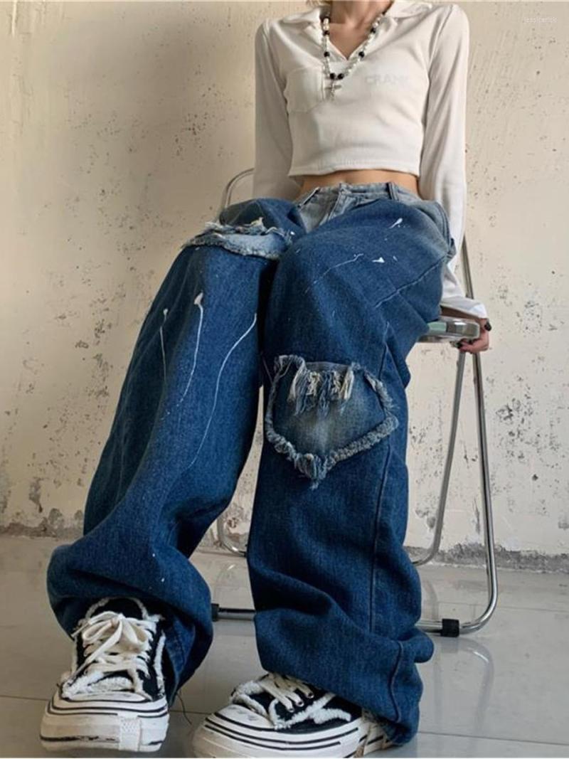 

Women's Pants Cool Women Loose Ripped Jeans Vintage Female Femme Harajuku Baggy Casual Funny Gothic Summer