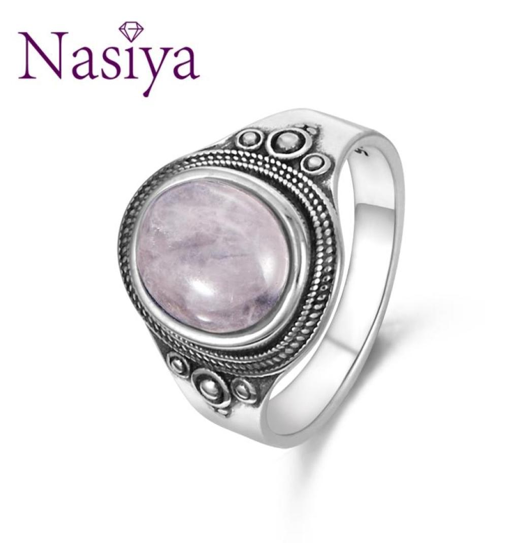 

Nasiya Pink Natural 8x10MM Rose Quartz Women039s Rings 925 Silver Gemstone Jewelry Party Anniversary Birthday Gift Daily Life6512914