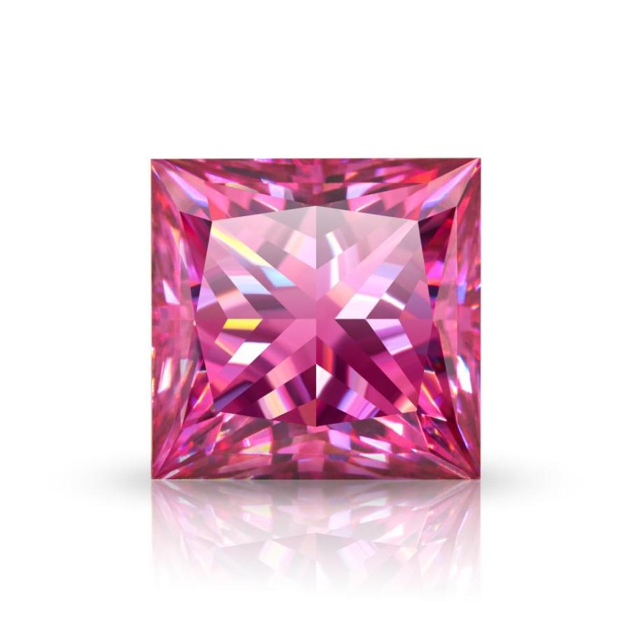 

GIGAJEWE Pink Color Princess cut VVS1 moissanite diamond 16ct for jewelry making2658878
