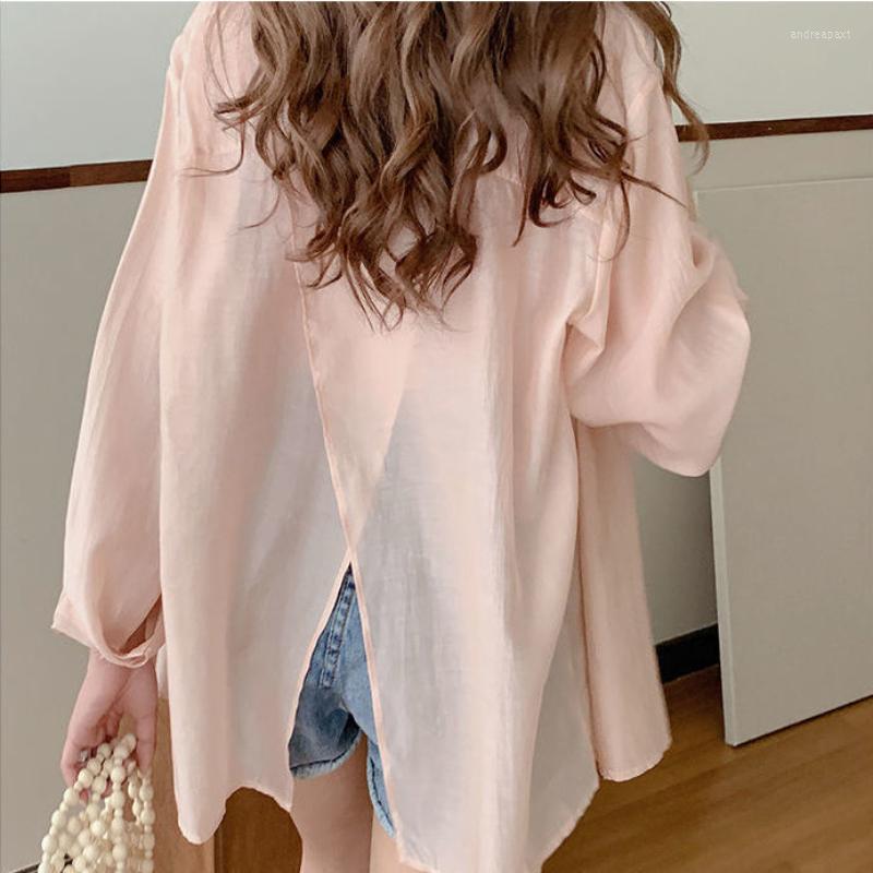 

Women' Blouses EBAIHUI Chic Split Shirts Women Irregular Designed Stylish -3XL Long Sleeve Blouse Sun-proof Breathable Outerwear Female, Blue