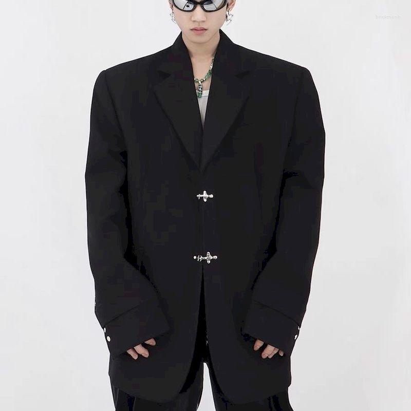 

Women' Suits UNXX Black Loose Brooch Button Simplicity Casual Temperament Autumn All-match Suit Coat Fashion Men Blazer High Street Y2k