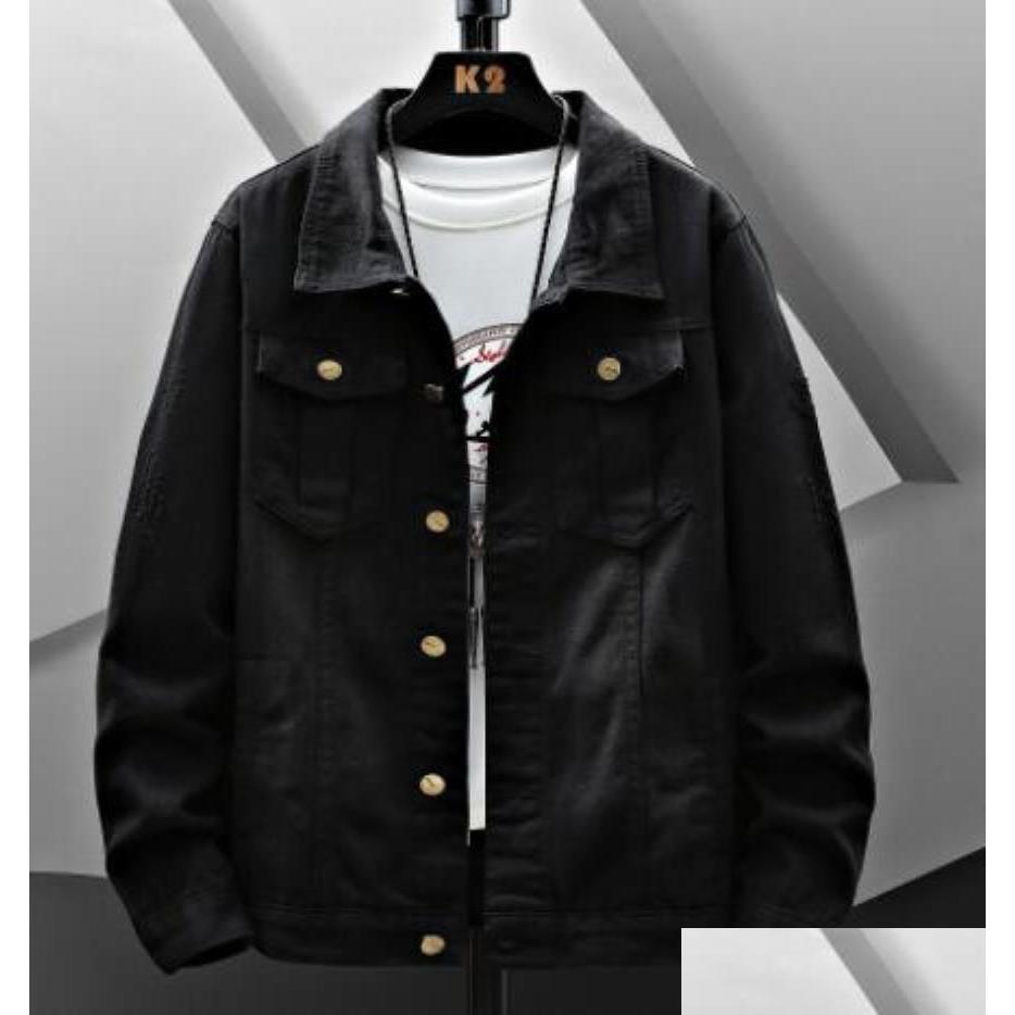 

Men'S Jackets Mens Outerwear Clothing Apparel Men Black Washed Jean Denim Spring Autumn Cotton Coats Man Slim Fit Lapel Drop Delivery Dhevb