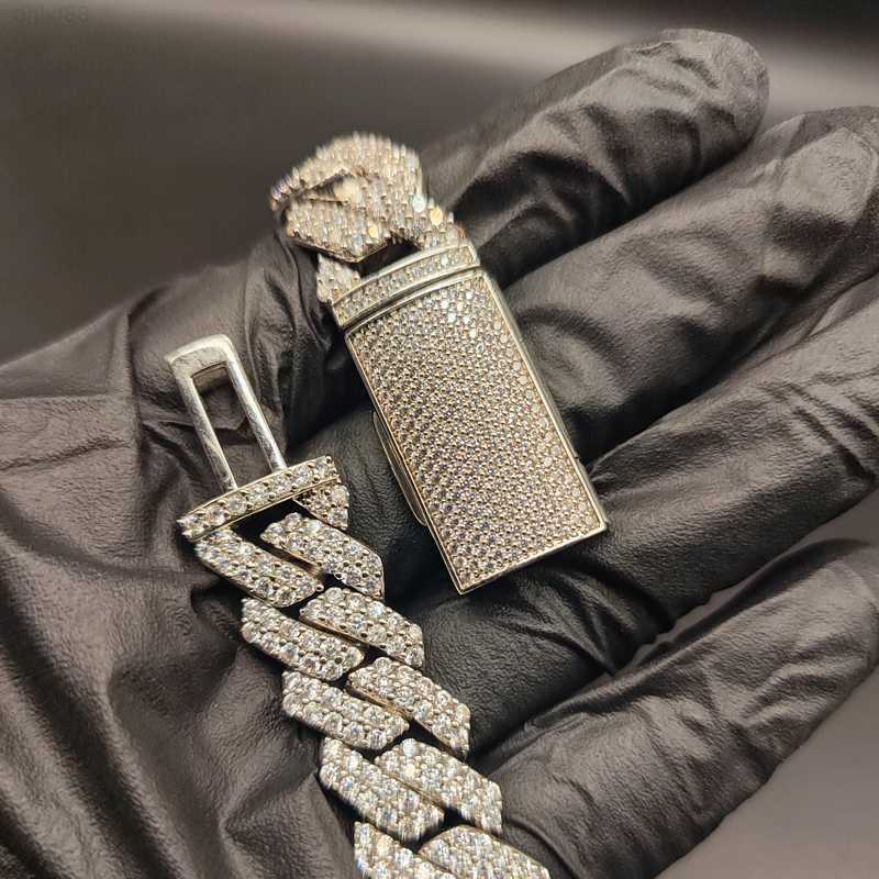 

Luxury Hip Hop Jewelry 18k Gold Plated Moissanite Prong Moissanite Diamond Iced Out Miami Cuban Link Chain Necklace for Men