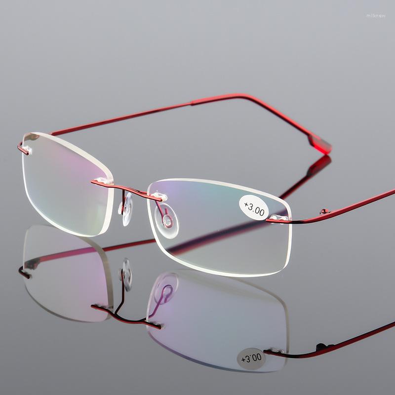 

Sunglasses Ultralight TR90 Memory Titanium Rimless Reading Glasses Men&Women Presbyopic Eyeglasses 1.0 1.5 2.0 To 3.5 4.0