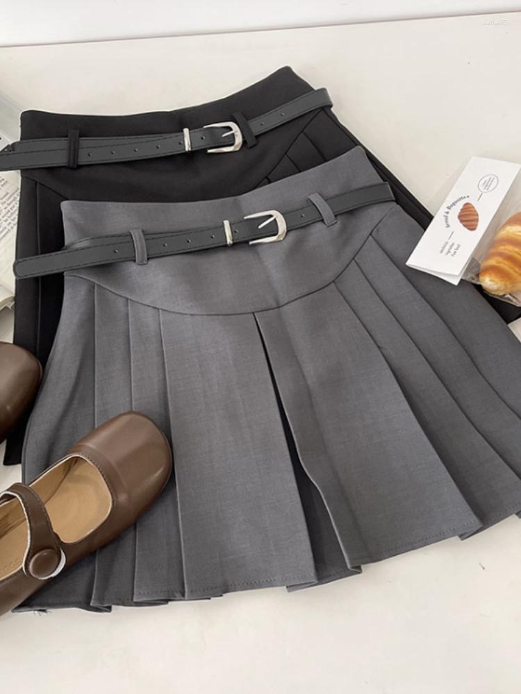 

Skirts Preppy Style Sweet For Women High Waist A-line Jupe 2023 Faldas Mujer De Moda Japanese Cute Saia Pleated Mini Skirt 7j977, Black