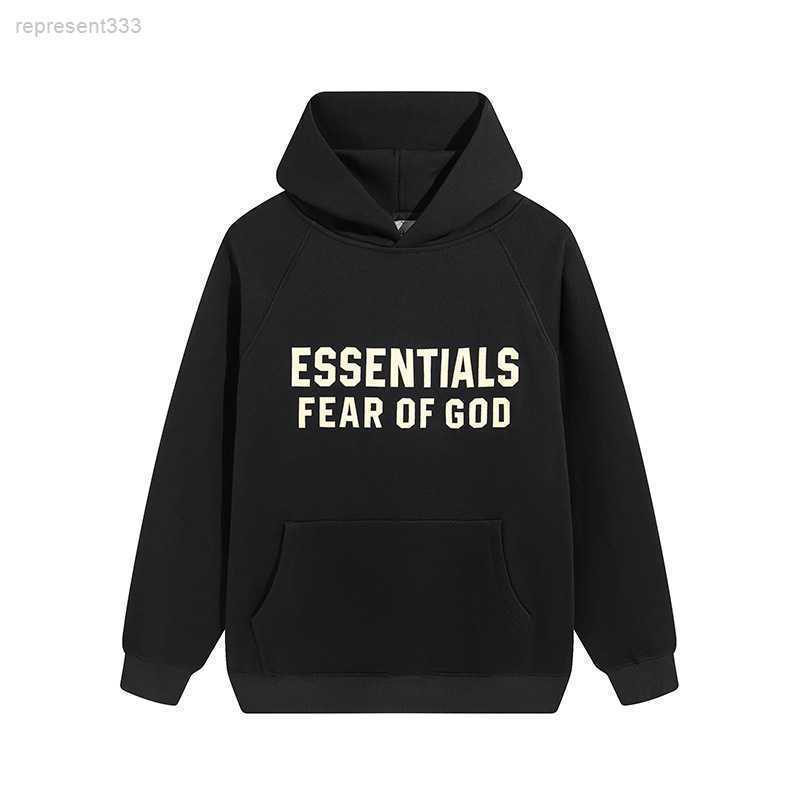 

22ss Trendy Brand New Fear God Season Flocked Men's and Plush Hoodie Wkoo B8cj B8CJ, Coral