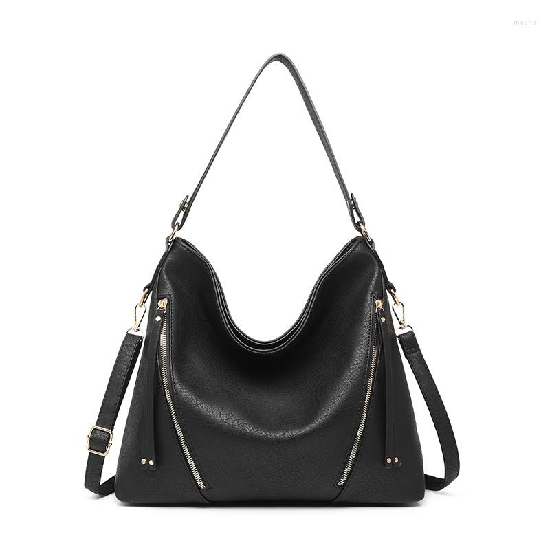 

Evening Bags Classic Fashion Shoulder For Women Large Capacity Leather Hobo Black Designer Luxury Handbags Female 2023 Trend