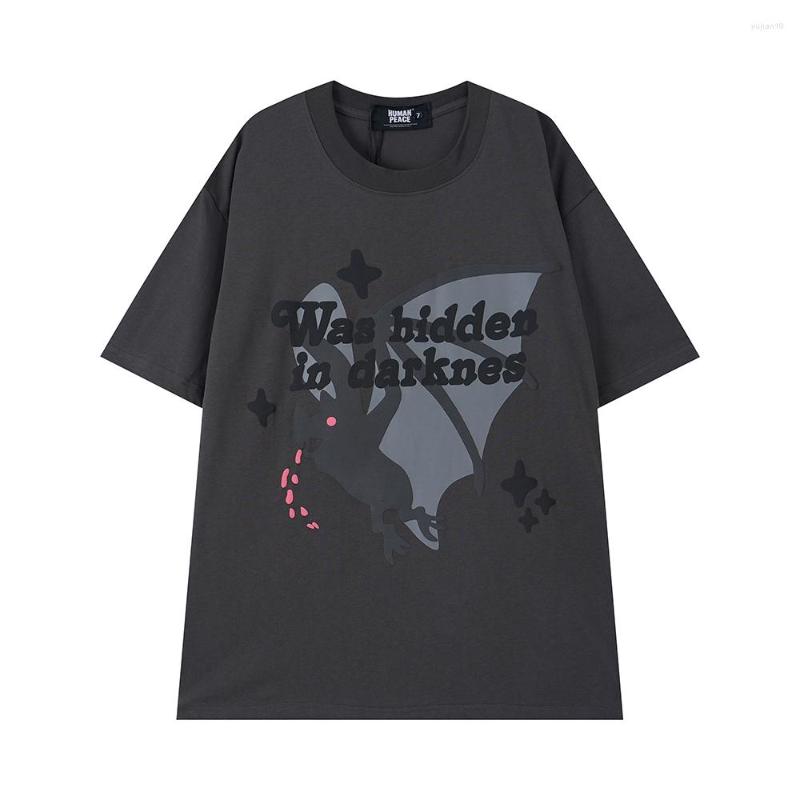 

Men's T Shirts Vampire Bat Oversized Men T-shirt Gothic Vintage Clothes Anime Tops Y2k T-shirts Harajuku Summer Cotton Shirt For Clothing, Gray