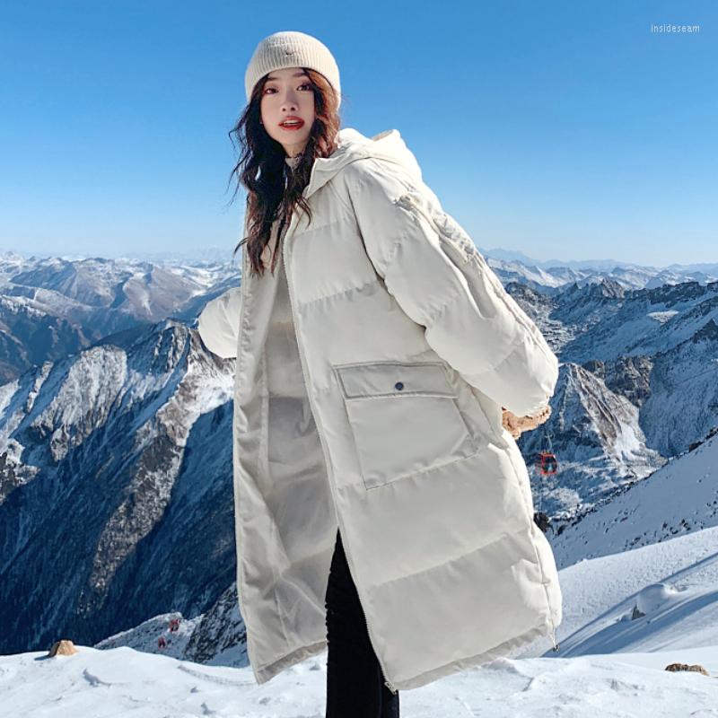 

Women' Trench Coats Women' 2023 Winter Coat Korean Version Of The Down Padded Jacket Student Loose Mid-length Bread Thick, Beige
