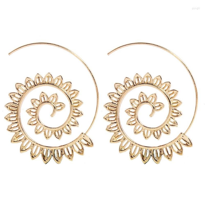 

Dangle Earrings 1Pair Retro Spiral Leaf Stainless Steel For Women Personalized Charm Exaggerated Girl Fashion Jewelry