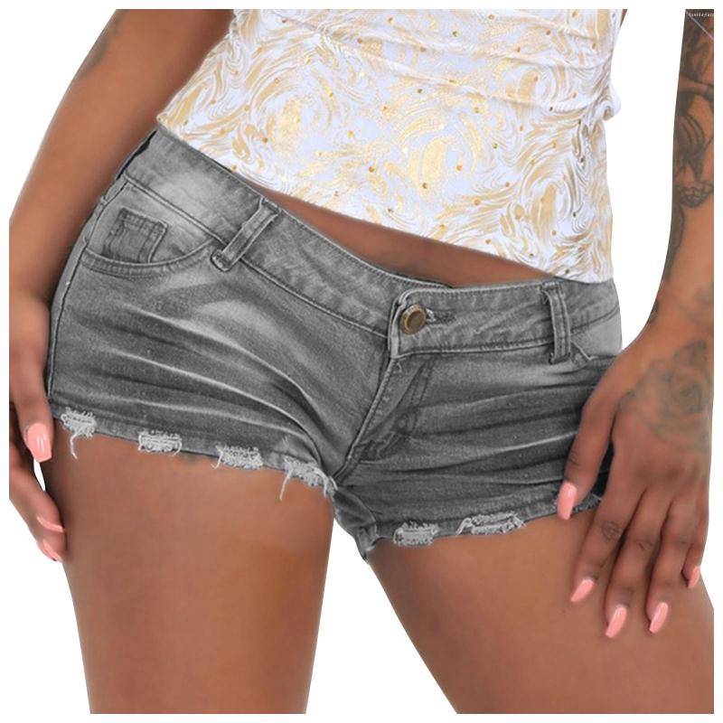 

Women's Pants Women's Fashion Hem Jeans Ripped Denim Shorts Summer Casual Frayed, Light blue