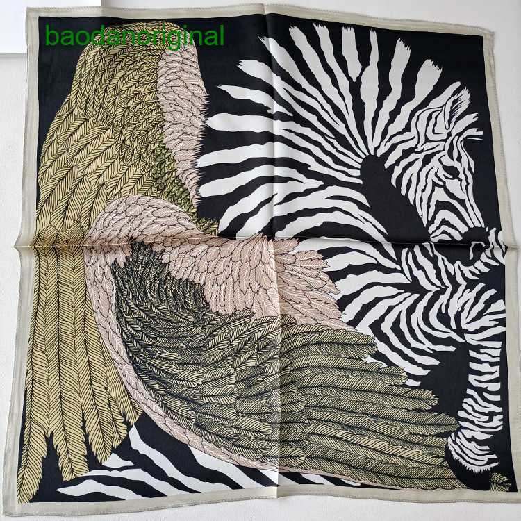 

Hemres Designer Scarves Zebra Pegasus Versatile Temperament Plain Satin Mulberry Silk Multi Functional Women's Scarf ZR9T