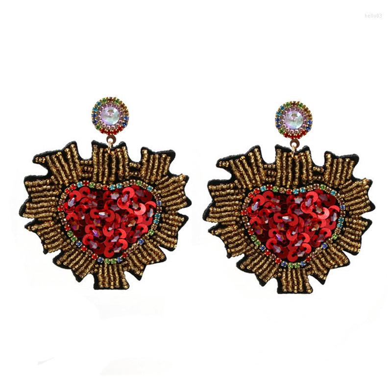 

Dangle Earrings 2023 Fashion Heart For Women Bohemian Big Drop Zinc Alloy Woman Wedding Party Jewelry Gift