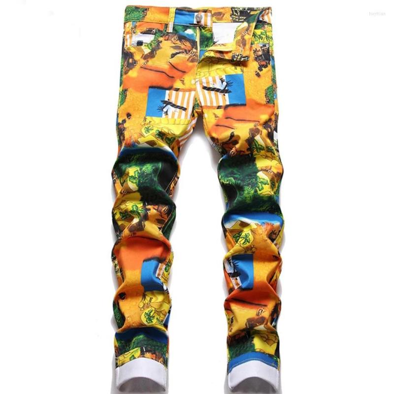 

Men's Jeans 2023 Man TrousersDigital Print Y2K For Men Harajuku Streetwear Pants Fashion Slim Hip Hop Denim, 5740
