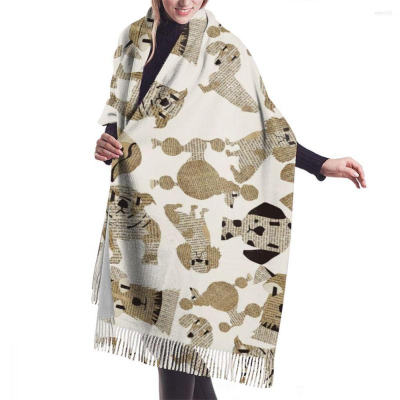 

Scarves Autumn Winter Female Dog Pattern Scarf Women Creativity Imitation Cashmere Long Shawl Wrap Blanket Warm Tassel Tippet