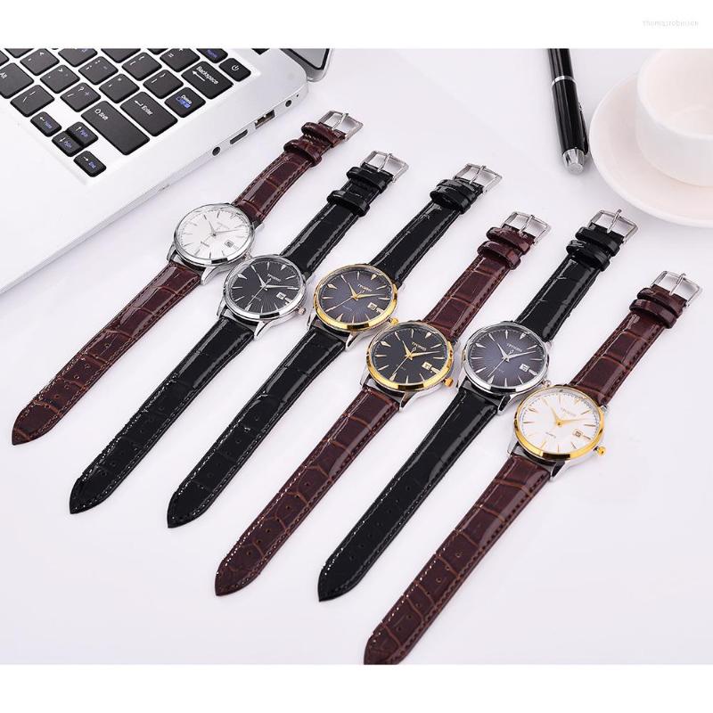

Wristwatches Calendar Waterproof Belt Watch Men's Gradual Color Shoot Pattern
