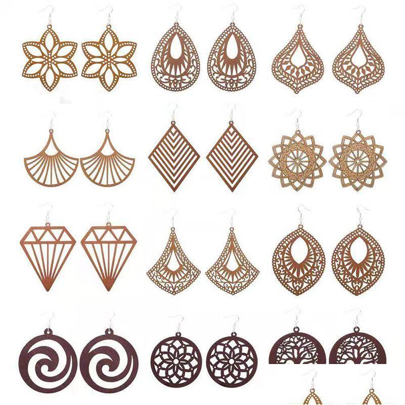

Charm Fashion Designer Geometric Wood Earrings For Women Trendy Natural Wooden Statement Handmade African Jewelry Wholesale Drop Deli Dhofw