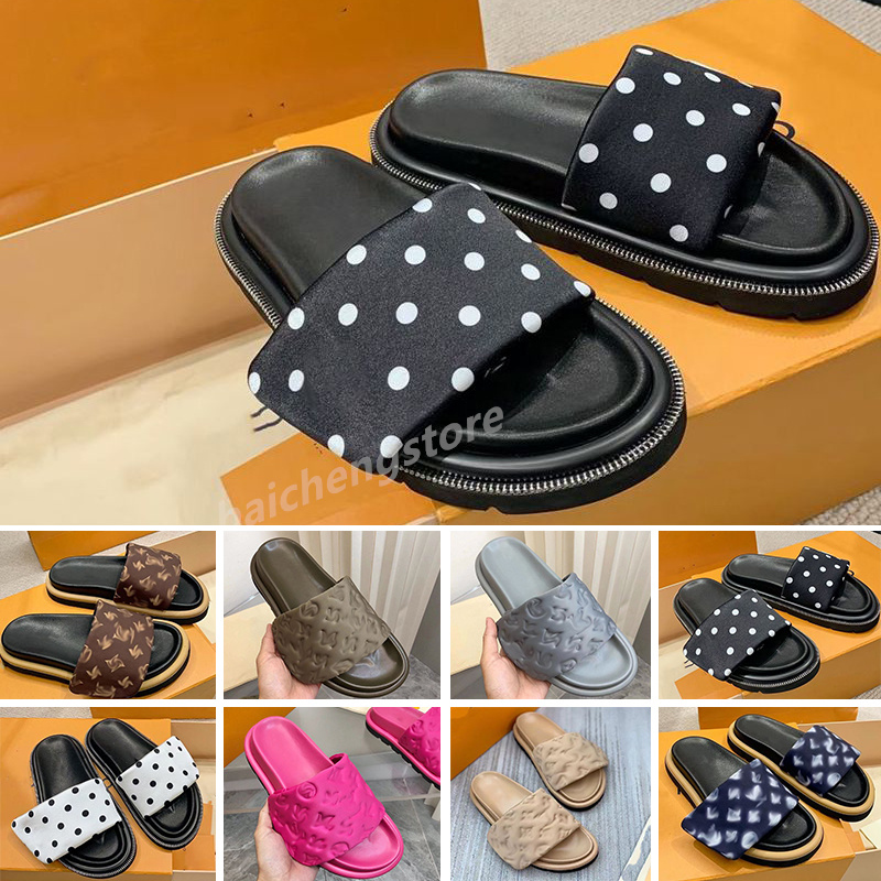

Designers Pool Pillow Mules Women Sandals Sunset Flat Comfort Mules Padded Front Strap Slippers Soft Fashionable Easy to wear Style Slides 35-44 B0, Color 3