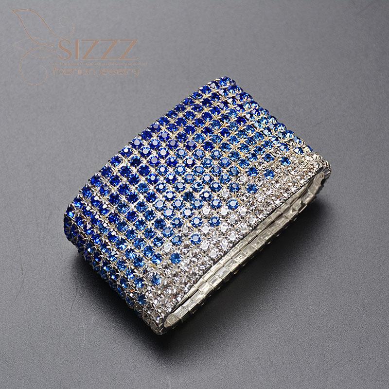 

Charm Bracelets 2023 European And American Fashion Rhinestone Elastic Line Width Bracelet&bangles For Women