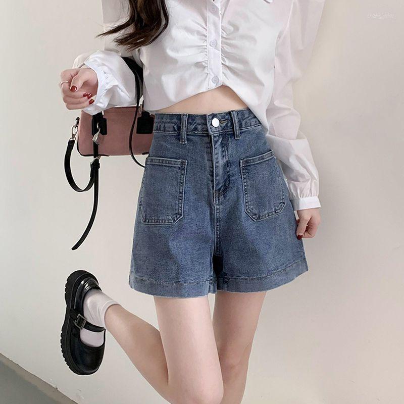 

Women's Shorts Women High Waist Causal Denim Summer Casual A-line Slim Vintage Blue Jeans Short Mujer, Black