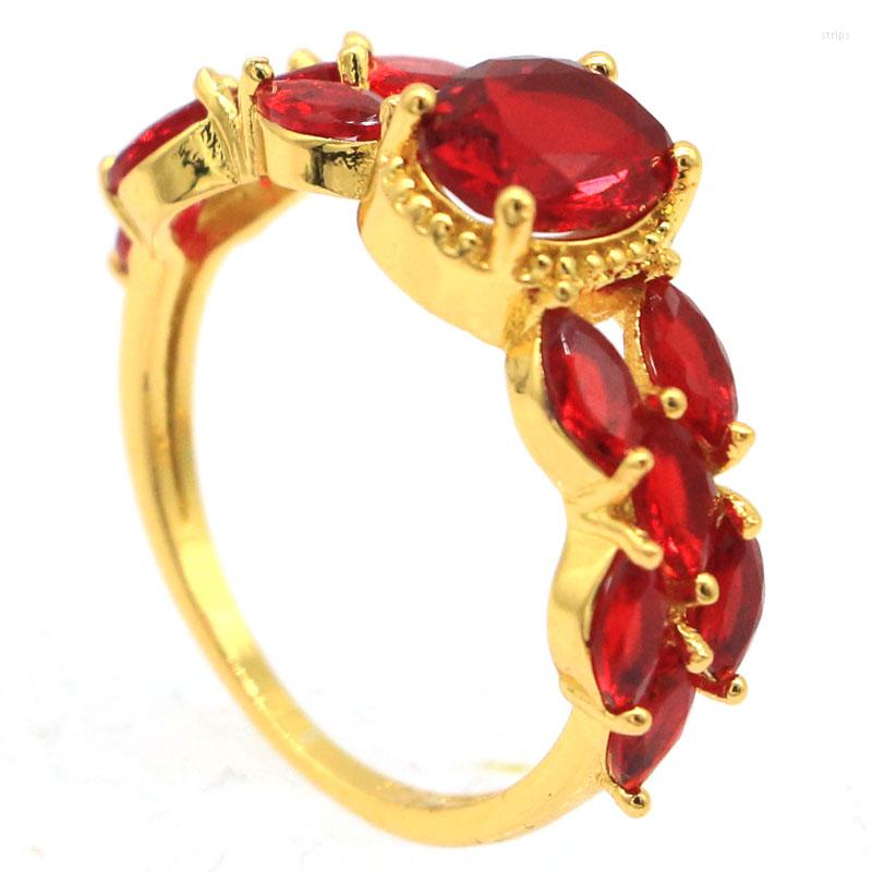

Cluster Rings 23x19mm Lovely Cute 2.5g Red Blood Ruby Daily Wear 14k Gold Silver Wholesale Drop