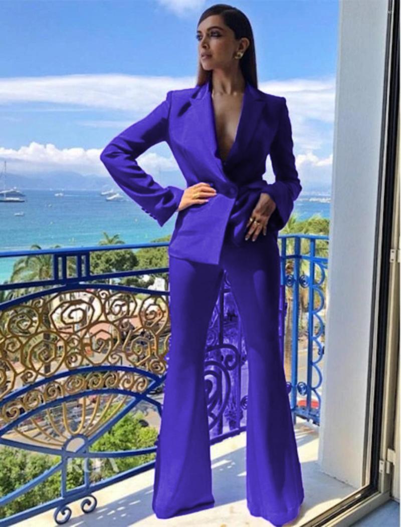 

Women's Two Piece Pants Purple Double Breasted Women Suits Set 2 Pieces (Jacket Trousers) Slim Fitted Blazer Coat Tailor Made Formal Party, Pink