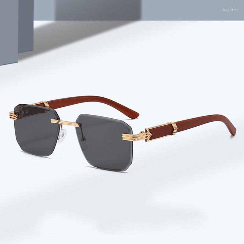 

Sunglasses 2023 Fashion Box Women's Network Red Ins Same Frameless Trimmed Outdoor Driving Sun Protection