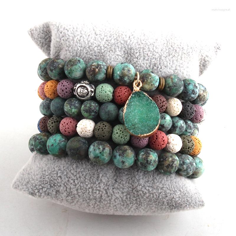 

Strand Fashion Jewelry Beautiful Multicolor Blue Green Bracelet Set Natural Stone Bracelets