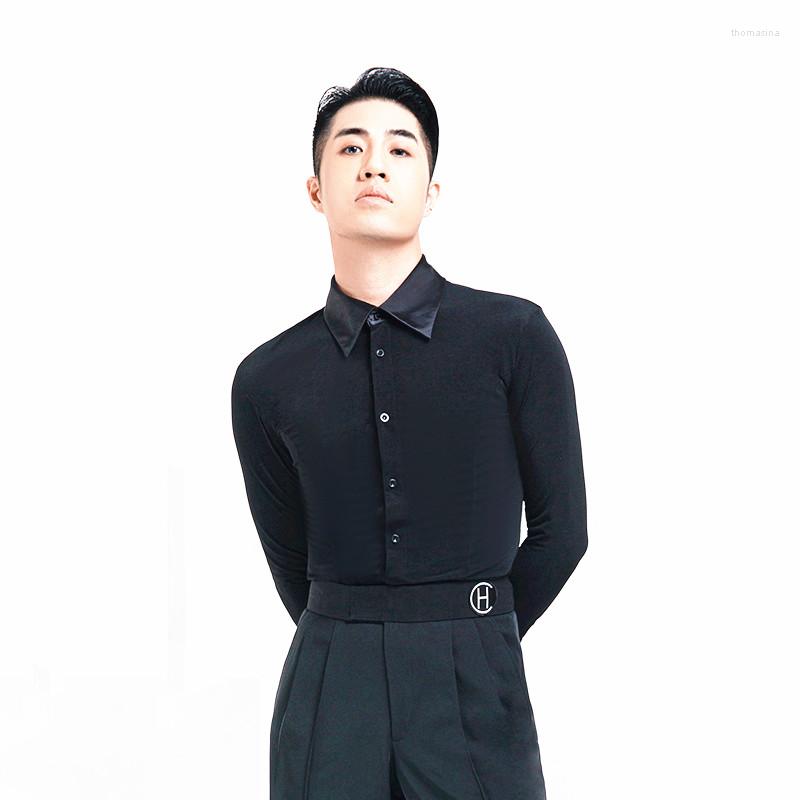 

Stage Wear HC Dance Modern Clothes Top Training Men's Latin Adult MA1275, Black