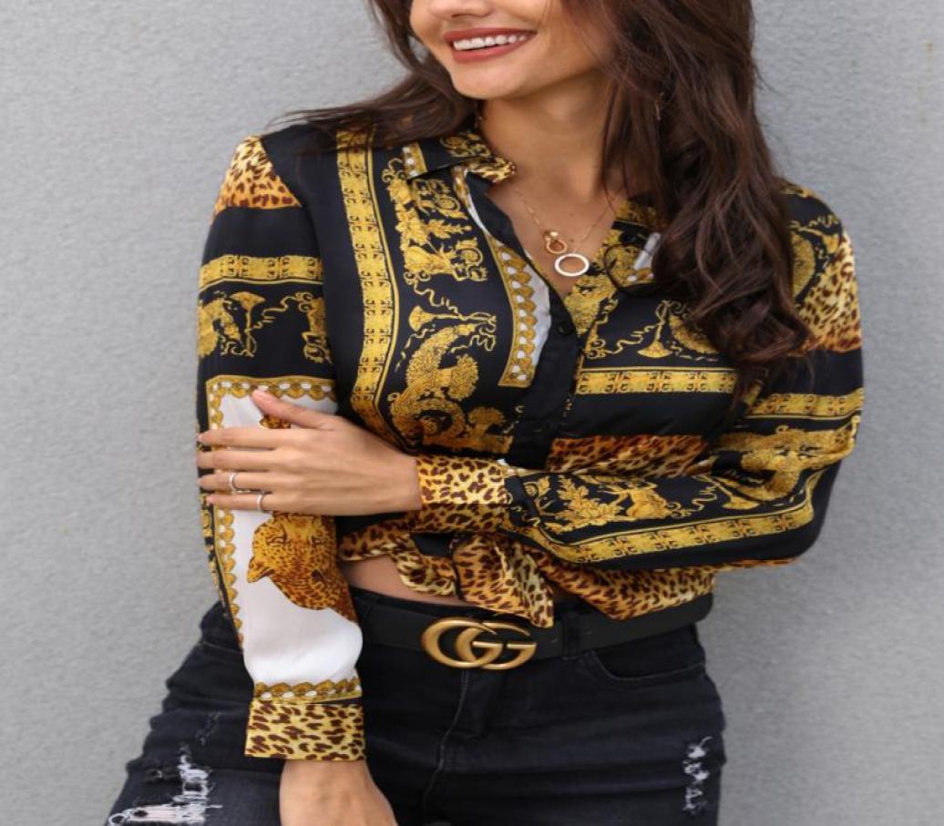 

Spring Women Elegant Party Loose Button Shirt Turndown Collar Female Leopard Sexy Print Knot Front Long Sleeve Blouse 4874237, Beige