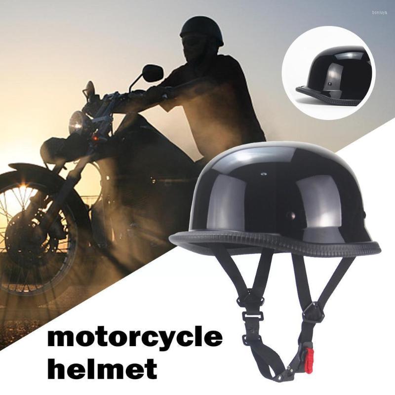 

Motorcycle Helmets 1X M/L/XL Vintage Cruiser Helmet Half Face DOT Black Bright German Car-styling P3B6, B xl