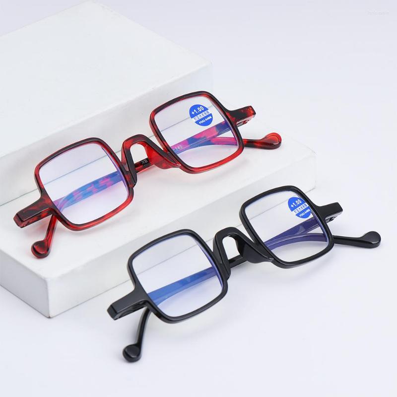 

Sunglasses 1Pc Square Rectangle Frame Reading Glasses Anti Blue Light Resin Sheet Bean Flower Black Presbyopic Eyewear 1.0- 4.0